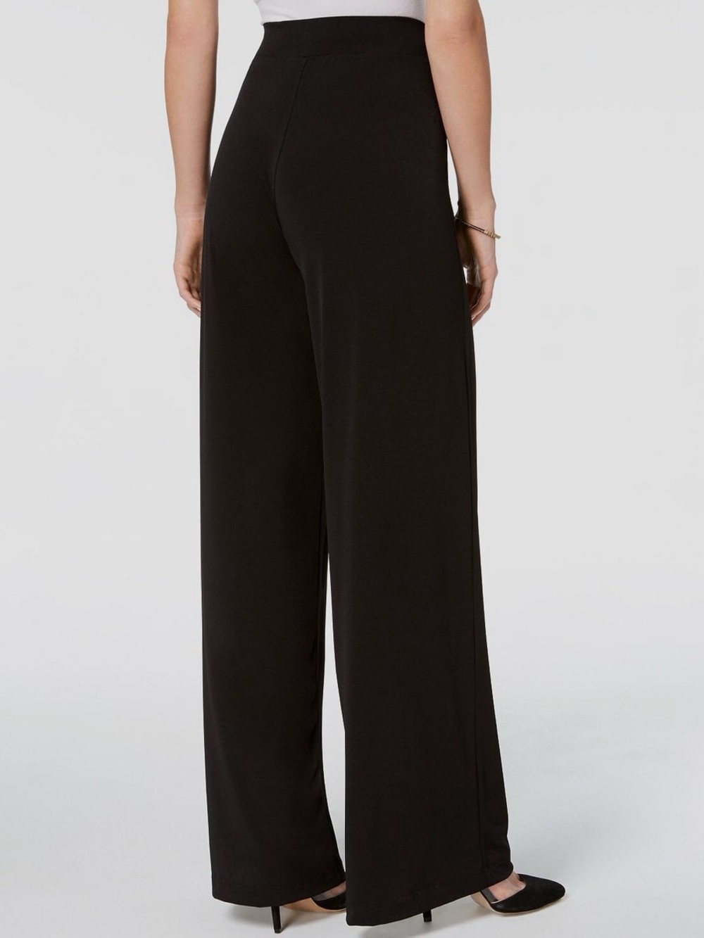 Forever 21 Black Wide-Leg Pleated - Women Trousers